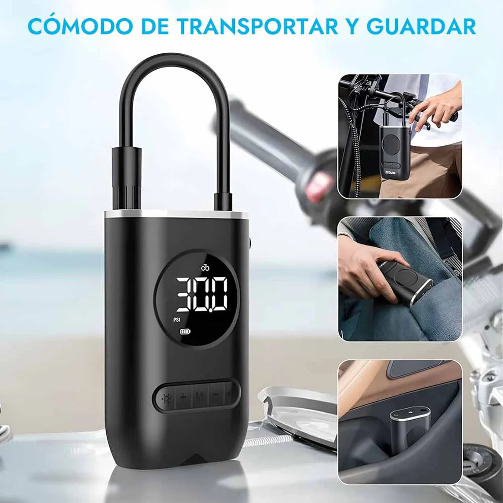 MINI Compresor de Aire Recargable - IDEAL PARA LLANTAS DE AUTOS, MOTOS Y BICIS - CZK-3668