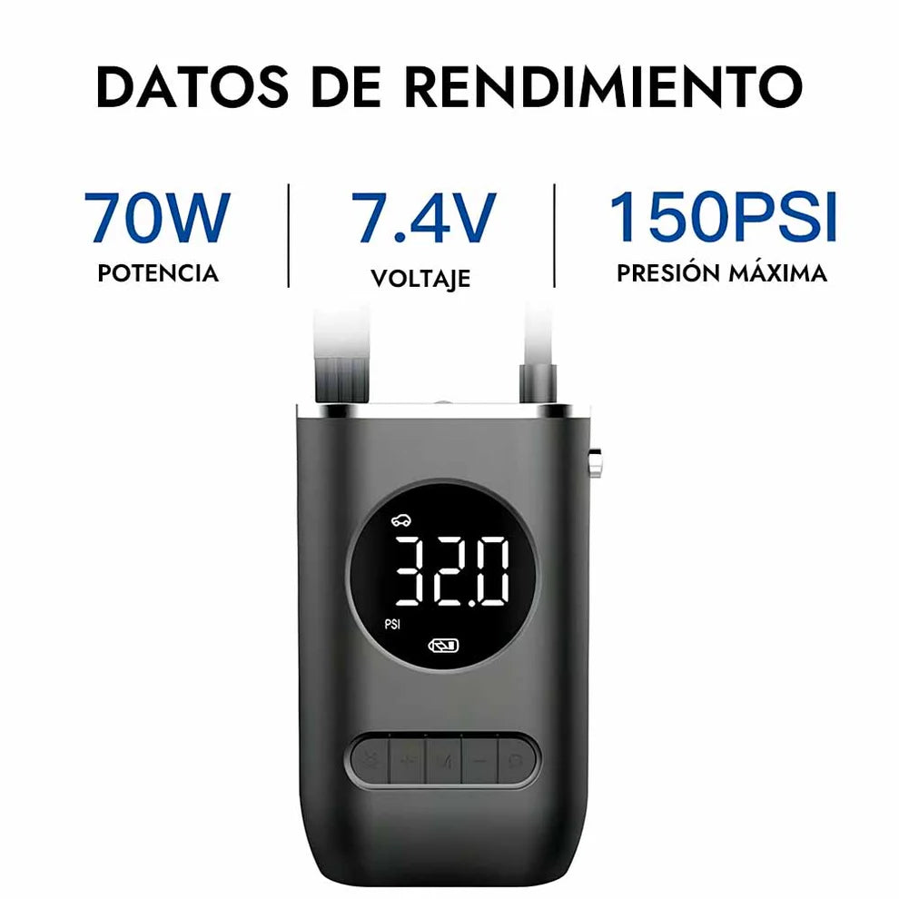 MINI Compresor de Aire Recargable - IDEAL PARA LLANTAS DE AUTOS, MOTOS Y BICIS - CZK-3668